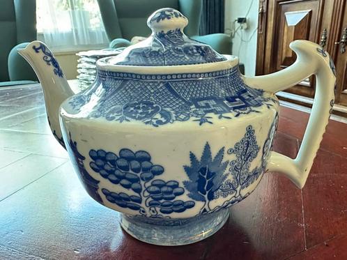 Blauw wit porseleinen theeservies Old Blue Handmade, Antiek en Kunst, Antiek | Servies compleet, Ophalen of Verzenden