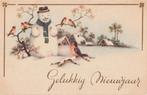 KERST SNEEUWPOP  UIT 1948 ZEER MOOIE OUDE KAART KJ692, Verzamelen, Ansichtkaarten | Themakaarten, Ophalen of Verzenden, 1940 tot 1960