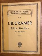 J.B. Cramer, Fifty studies for the piano, Gebruikt, Klassiek, Les of Cursus, Ophalen of Verzenden