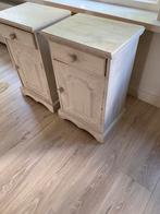 2 grenen nachtkastjes.  Shabby shic wit, Ophalen, Zo goed als nieuw, Minder dan 45 cm