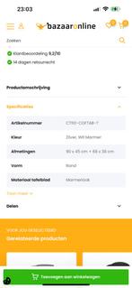 Salon tafel marmer goei kwaliteit 300 euro, 100 tot 150 cm, Minder dan 50 cm, Rechthoekig, 50 tot 100 cm