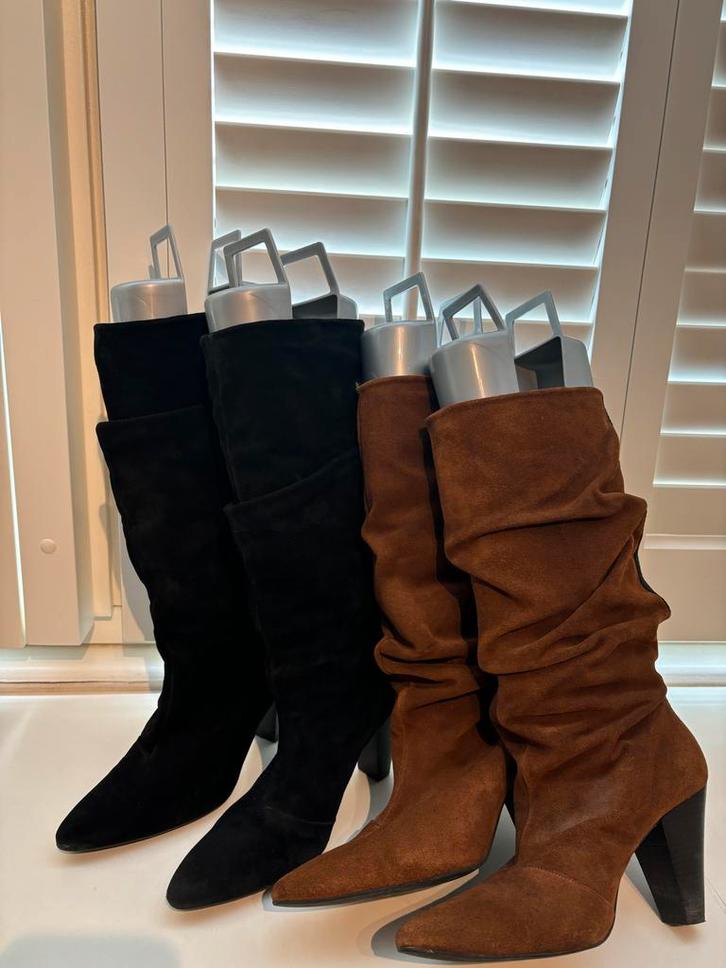 Suède Laarzen - Maat 40 Toral cognac zaklaars, Kleding | Dames, Schoenen, Zo goed als nieuw, Hoge laarzen, Bruin, Verzenden