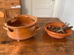 Antieke komfoor / vuurtest en molenaarsschaal terra cotta, Ophalen of Verzenden