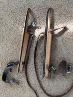 Vintage Houten Schaatsen met Leren Riemen, Ophalen of Verzenden