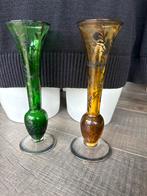 Art Nouveau Vaasjes, Boheems Glas, ca. 1900, Gebruikt, Overige kleuren, Ophalen of Verzenden, Glas