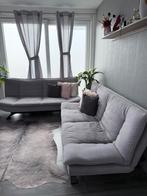 Moderne grijze slaapbankenset met kleine ronde tafel !!, Ophalen, Minder dan 75 cm, Tweepersoons, Zo goed als nieuw