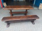 Antieke Stamtafel- kloostertafel + bank, Huis en Inrichting, Ophalen, 50 tot 100 cm, Zo goed als nieuw, Vijf personen of meer
