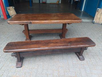 Antieke Stamtafel- kloostertafel + bank  beschikbaar voor biedingen