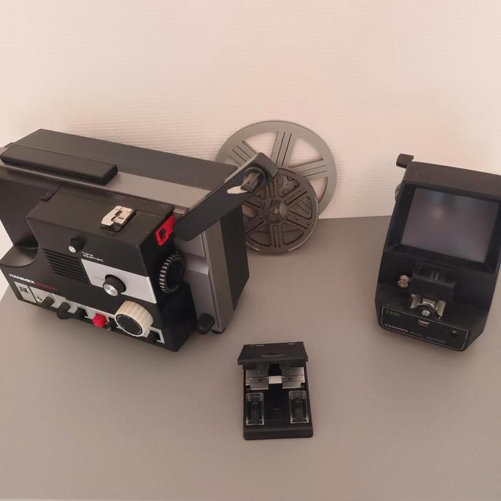 Hanimex Projector SR9000, Viewer E400 & Agfa Montage Unit, Audio, Tv en Foto, Diaprojectors, Gebruikt, Met scherm, Ophalen of Verzenden