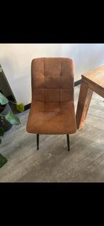 8 Eetkamerstoelen Kunst Suède - Weg i.v.m. Verhuizing., Ophalen, Gebruikt, Bruin, Metaal