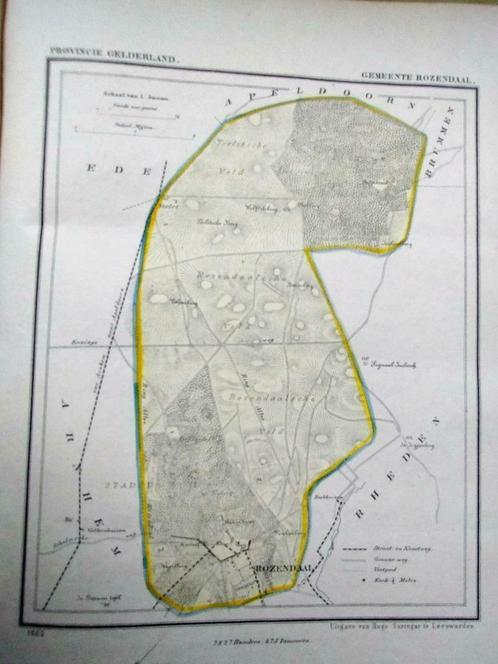 160 / Roozendaal  Litho 1865  Kuyper GLD, Antiek en Kunst, Kunst | Litho's en Zeefdrukken, Ophalen of Verzenden