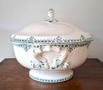 Brocante antieke terrine, schaal, Longwy décor Regina, Antiek en Kunst, Antiek | Servies los, Ophalen of Verzenden