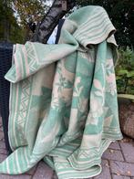 Mooie groene/ creme vintage wollen deken, Ophalen of Verzenden, Zo goed als nieuw