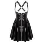 Zwarte lakleren uitgesneden dames jurk / jurkje lak leer, Kleding | Dames, Jurken, Maat 38/40 (M), Verzenden, Zwart, Nieuw