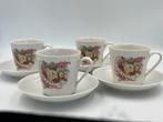 Royal Schwabap 4 kop en schotels met boeket motief, Antiek en Kunst, Antiek | Servies los, Ophalen of Verzenden