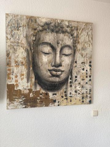 Abstract Boeddha Schilderij op Doek - Kunstwerk voor de Muur beschikbaar voor biedingen