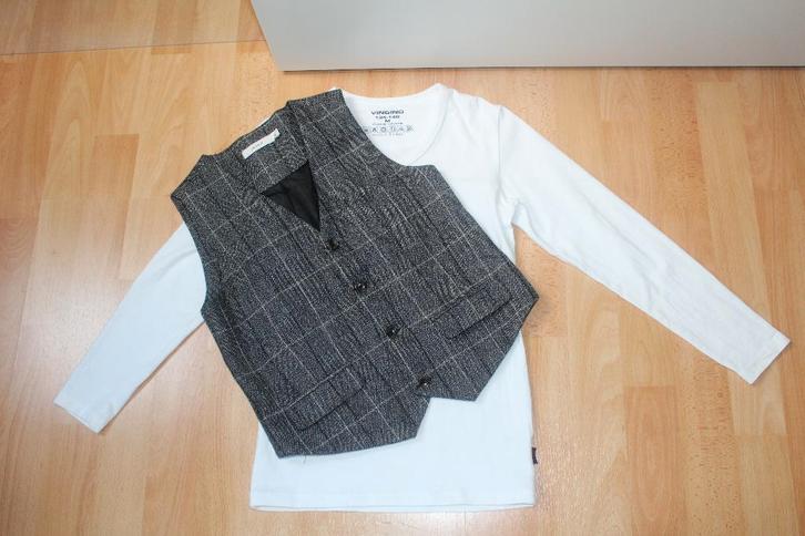 Name it gilet + Vingino shirt maat 134 / 140 ZGAN!!, Kinderen en Baby's, Kinderkleding | Maat 134, Zo goed als nieuw, Jongen, Setje