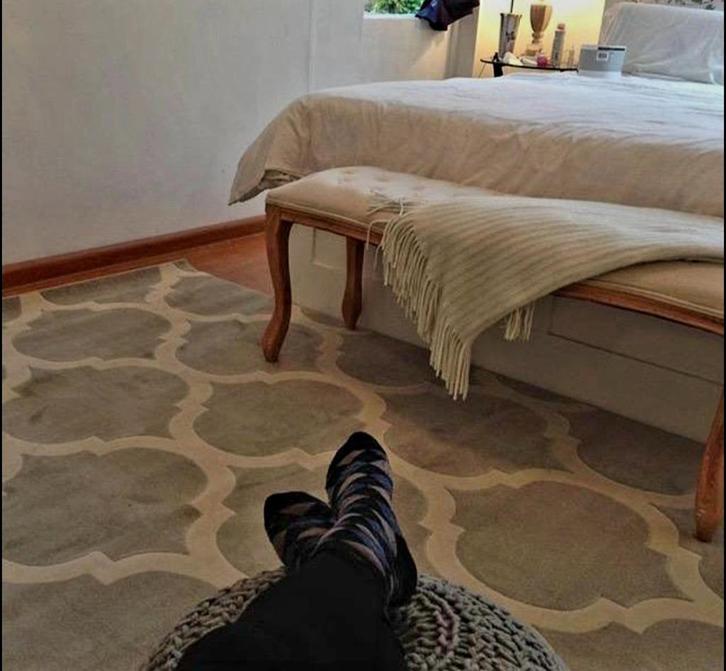 Binnen/buitenvloerkleed grijs beige 160x230 cm, Huis en Inrichting, Stoffering | Tapijten en Kleden, Zo goed als nieuw, 150 tot 200 cm