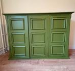 Antieke groene kast dressoir opgeknapt, Ophalen, Met plank(en), Gebruikt, 50 tot 100 cm