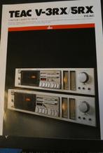 2 Cassette deck brochures Teac V-3RX en 5RX en C-3RX, Ophalen of Verzenden, Overige typen