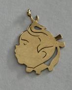 14 kt gouden kinderkopje / meisje voor aan een bedelarmband, Ophalen of Verzenden, Zo goed als nieuw, Goud, Overige voorstellingen