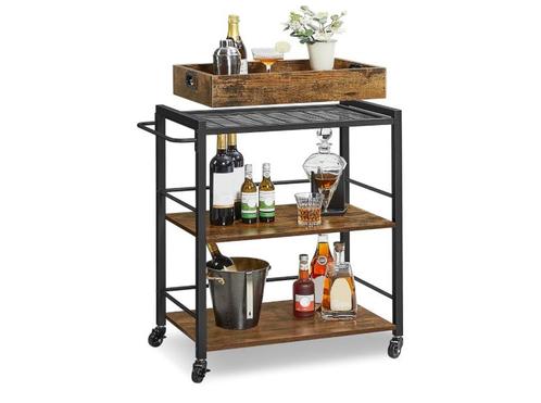 (NIEUW) keuken serveerder trolley 3 laags met wielen en rem, Huis en Inrichting, Keuken | Keukenelementen, Nieuw, Minder dan 100 cm