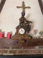 Antieke Pendule met Bronzen Beeld - Prachtig Uurwerk, Ophalen of Verzenden
