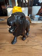 Houten beeld van een leeuw - 23cm, Ophalen of Verzenden