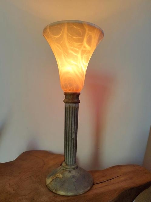 Spaanse Albast natuurstenen tafellamp A. Pergasam midcentury, Huis en Inrichting, Lampen | Tafellampen, Zo goed als nieuw, Minder dan 50 cm