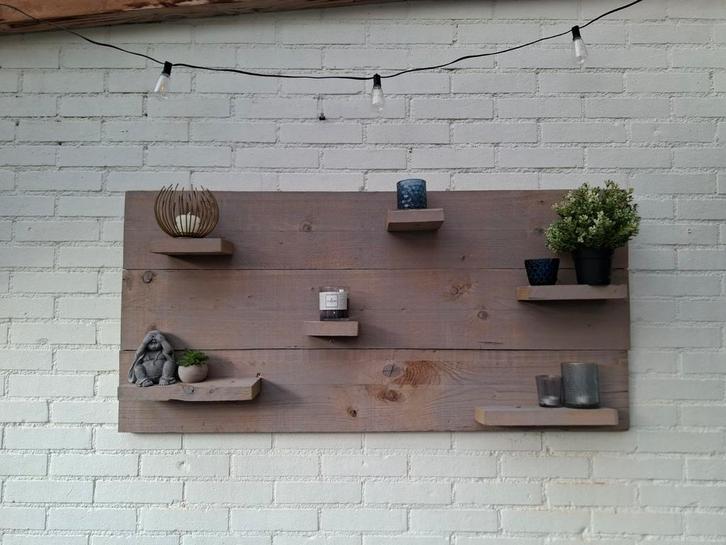 Wandbord Decoratie Steigerhout, Huis en Inrichting, Woonaccessoires | Wanddecoraties, Gebruikt, Ophalen
