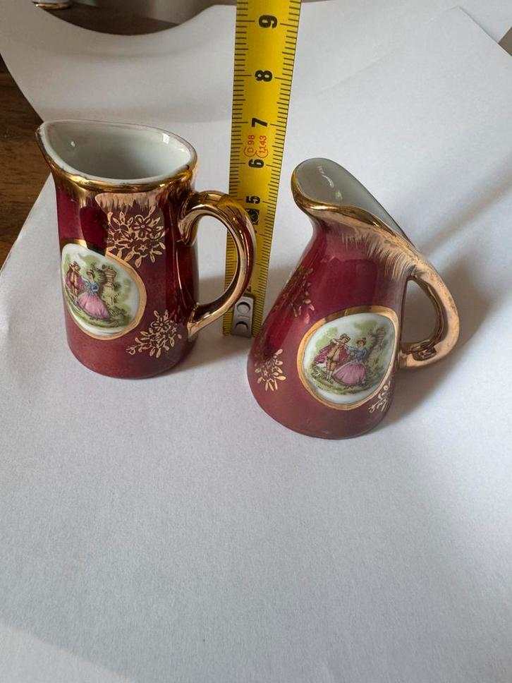 Limoges Porseleinen Miniatuur Kannen – Set van 2 – ca. 7 cm, Antiek en Kunst, Antiek | Porselein, Ophalen of Verzenden