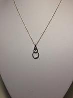 antiek zilveren kettinkje + zilveren hangertje 835, Verzenden, Zilver, Ketting, Met edelsteen
