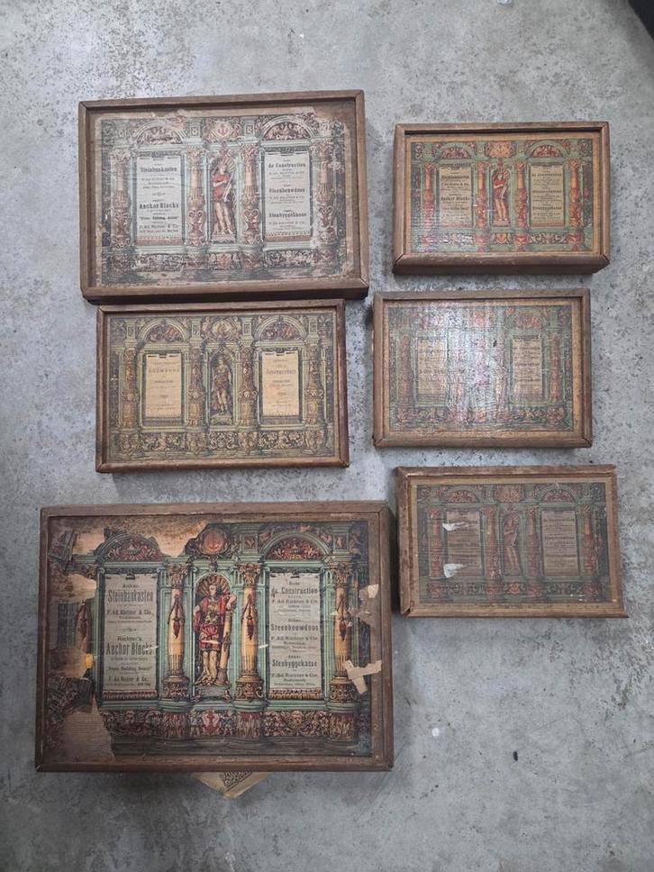 Antieke Anker Steinbaukasten - Set van 6 dozen, Antiek en Kunst, Antiek | Speelgoed, Ophalen of Verzenden