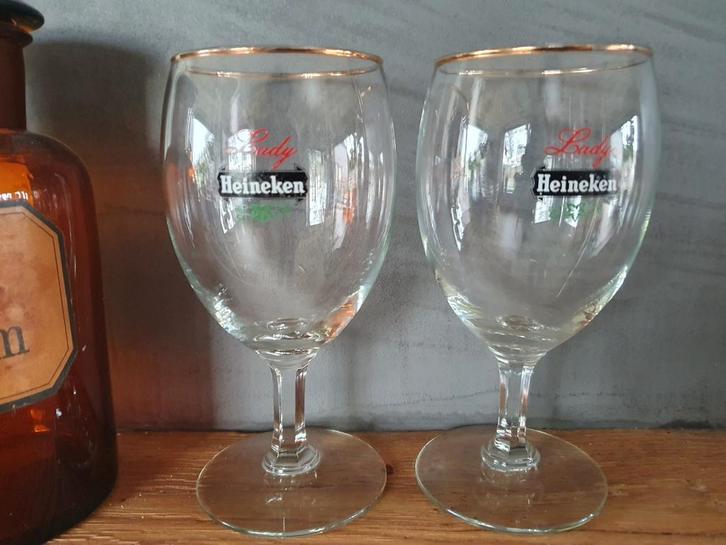 3 Heineken lady glazen, Verzamelen, Glas en Borrelglaasjes, Zo goed als nieuw, Bierglas, Ophalen of Verzenden
