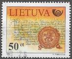 LITOUWEN 50 ct zegel Geschiedenis van de Litouwse Post 1997, Verzenden, Overige landen, Gestempeld