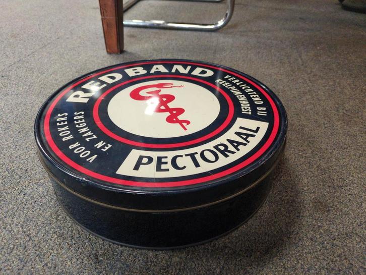 Vintage Redband Pectoraal Blik Apotheek jaren 50/60, Verzamelen, Blikken, Gebruikt, Overige, Ophalen of Verzenden