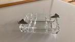 Glazen ringenbakje geslepen met zilver aplicatie blaadjes, Antiek en Kunst, Antiek | Glas en Kristal, Ophalen of Verzenden