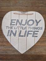 Tekstbordje 'Enjoy the little things in life' NIEUW, Ophalen of Verzenden, Nieuw, Overige typen
