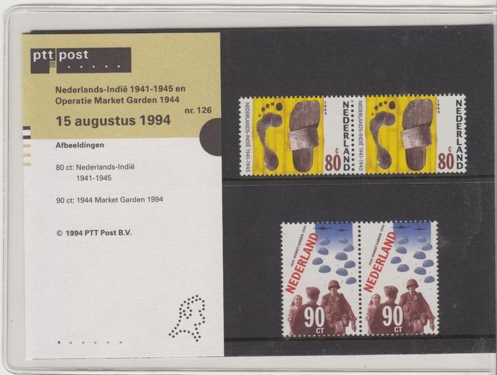 Postzegelmapje Nederlands Indië en operatie Market Garden, Postzegels en Munten, Postzegels | Nederland, Postfris, Na 1940, Verzenden