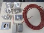 Set inbouwspots aluminium 7x, Huis en Inrichting, Lampen | Spots, Gebruikt, Metaal of Aluminium, Ophalen of Verzenden, Inbouw