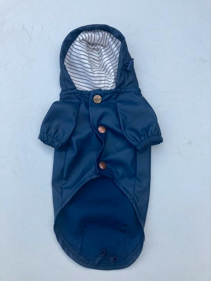 Hondenboetiek: MILK & PEPPER regenjasje blauw maat 29 (=S), Dieren en Toebehoren, Hondenkleding, Zo goed als nieuw, Hondenjas