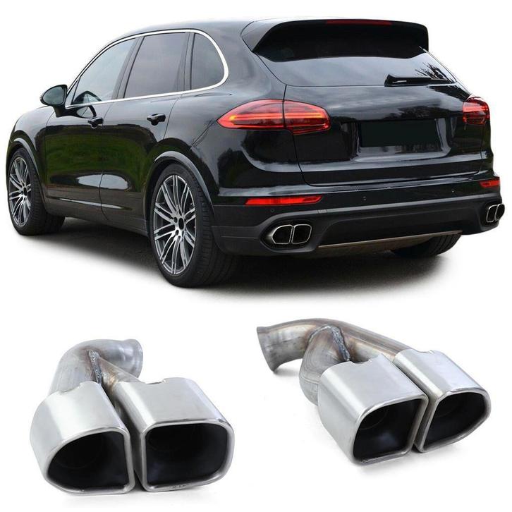 Uitlaat Sierstuk RVS Voor Porsche Cayenne 92A Facelift 2014, Auto diversen, Tuning en Styling, Ophalen of Verzenden