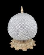 2246 barok plafonnière met reliëfglas en koperkleurige rand, Antiek en Kunst, Antiek | Lampen, Ophalen of Verzenden