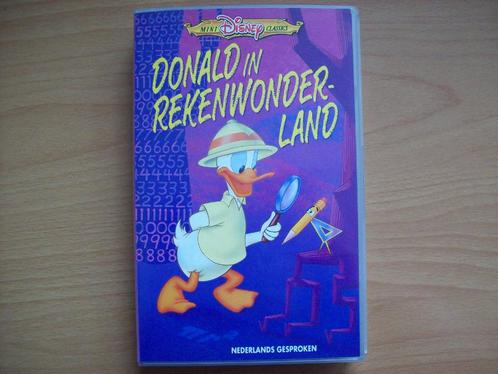 Donald In Rekenwonderland (Donald Duck, Walt Disney) VHS, Cd's en Dvd's, VHS | Kinderen en Jeugd, Zo goed als nieuw, Tekenfilms en Animatie