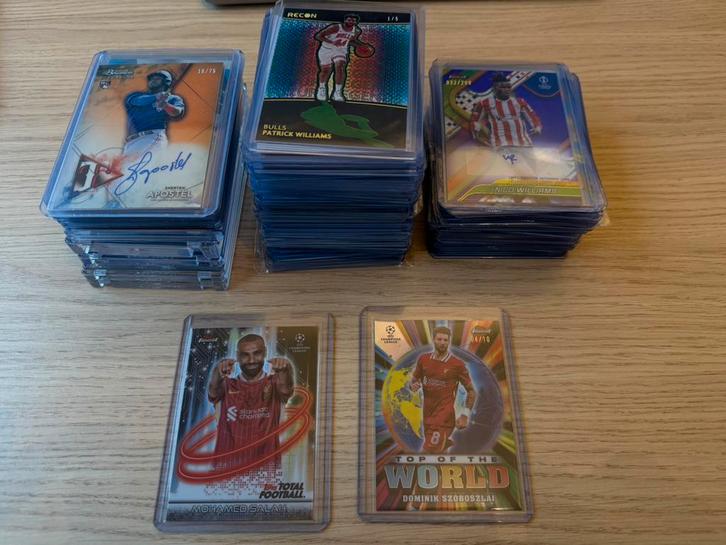 Lot van 80 sportkaarten, Waarde op eBay: 790, Verzamelen, Sportartikelen en Voetbal, Zo goed als nieuw, Buitenlandse clubs, Verzenden