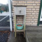 Twee teak bijzettafeltjes voor tuin of overkapping, Tuin en Terras, Ophalen