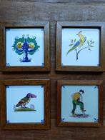 Set van 4 ingelijste wandtegels, Ophalen of Verzenden