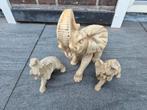 Vintage 1 grote olifant en 2 kleine olifanten, Ophalen of Verzenden