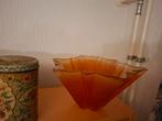Grote vintage oranje glazen schaal, Antiek en Kunst, Ophalen