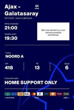 Ajax-Galatasaray 1 ticket (naast het uitvak), Losse kaart, Eén persoon, November, Europa of Champions League